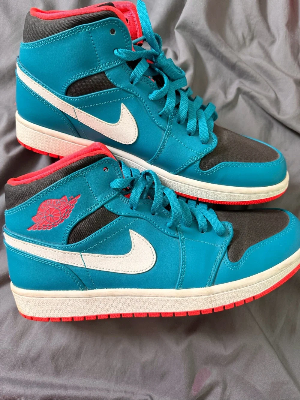 Air Jordan 1 Mid  Hyper Turquoise / Infrared 23 2014